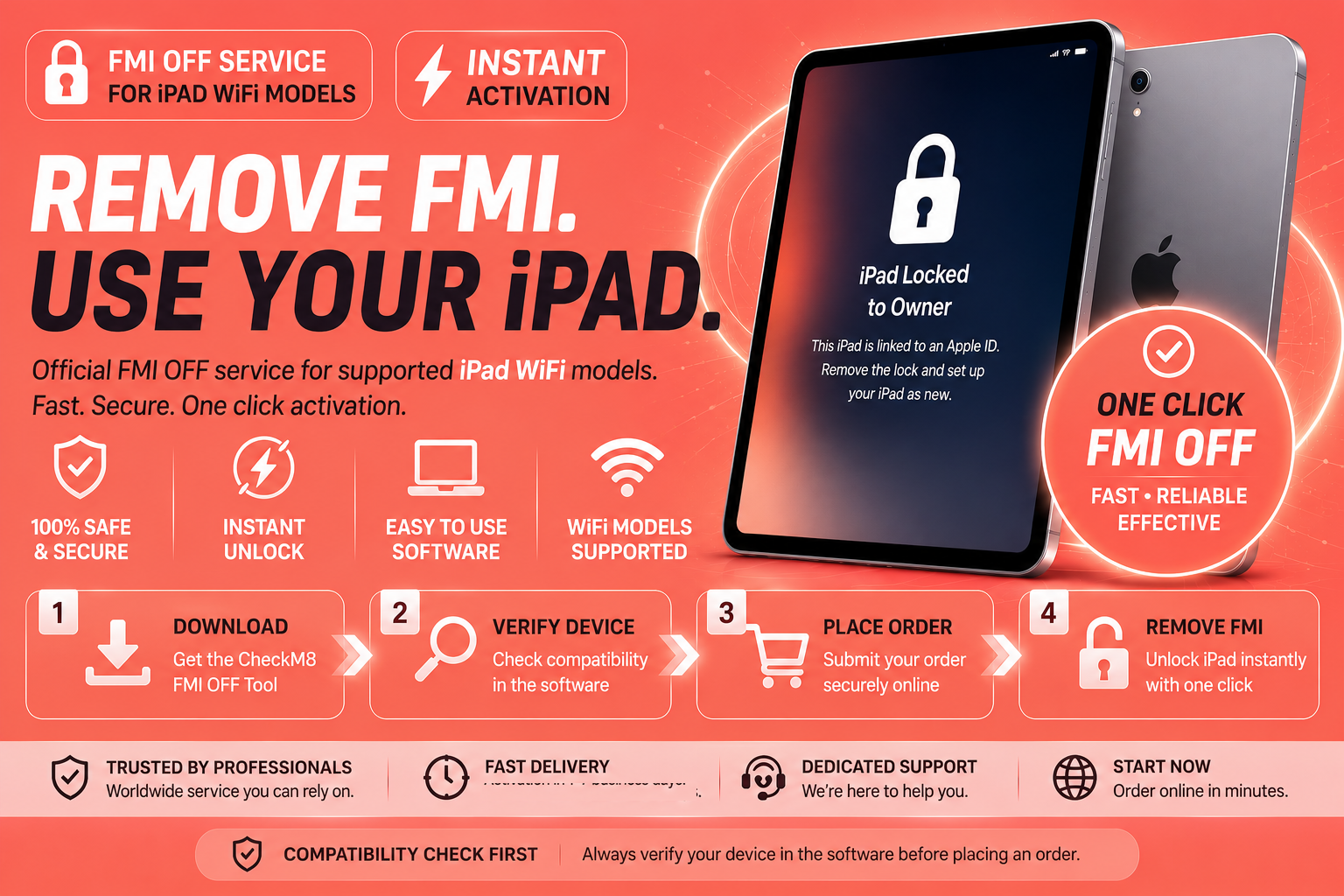 CheckM8 iPad WiFi FMI OFF | INSTANT Activation Lock Removal