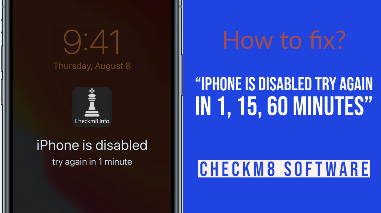 iPhone is disabled try again in 1, 15, 60 minutes problem