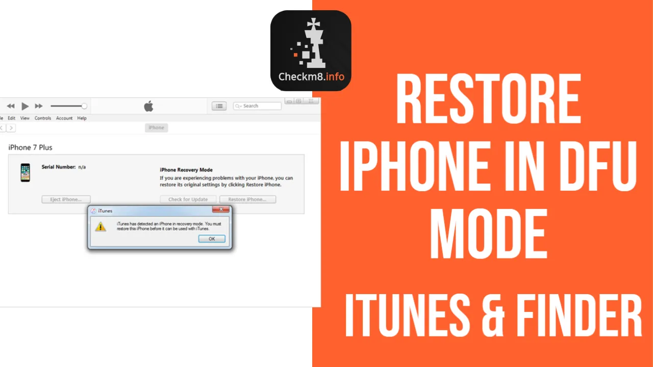 How to Restore iPhone from DFU Mode using iTunes or Finder