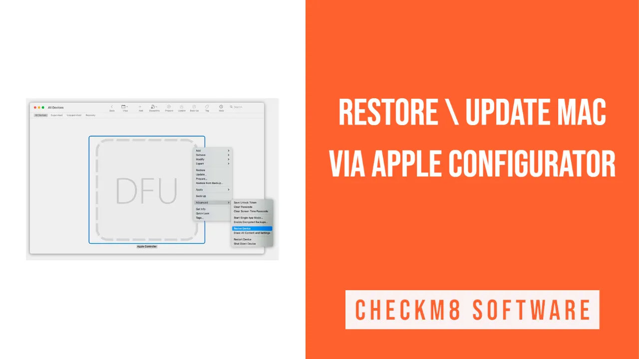 Cómo restaurar Mac (T2 INTEL) usando Apple Configurator