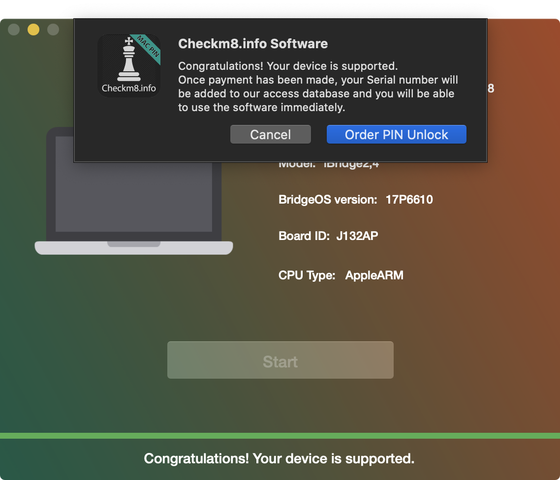 software will run a check to be sure that it can Unlock iCloud System Pin Lock  on your Mac
