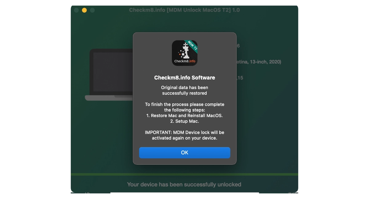 MacBook MDM Unlock Step 6